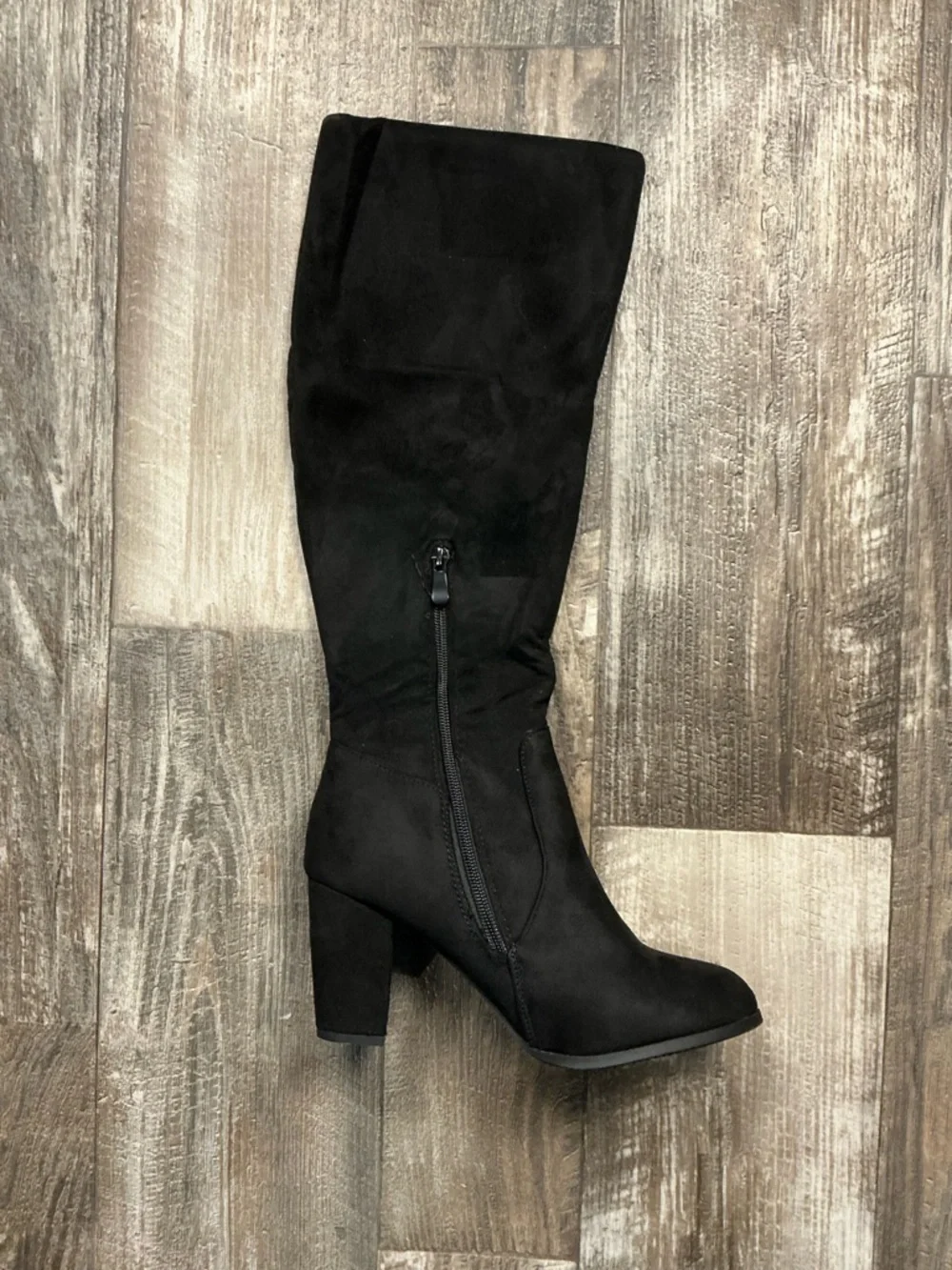 Dream Pairs Black Over-the-Knee Block Heel Boots Size 8